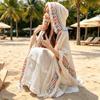 Womens Knitted Hooded Cape Shawl Bohemian Ethnic Style Wrap Scarf Travel Fall Winter
