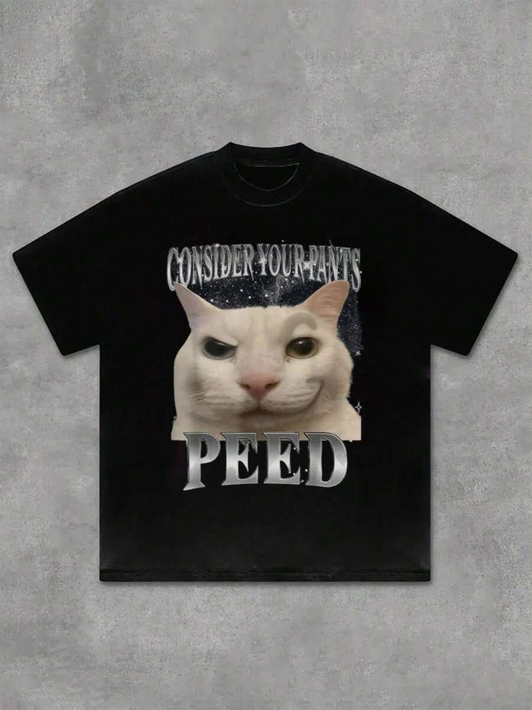 Katze Betrachte Deine Hose Lässige Unisex-T-Shirts