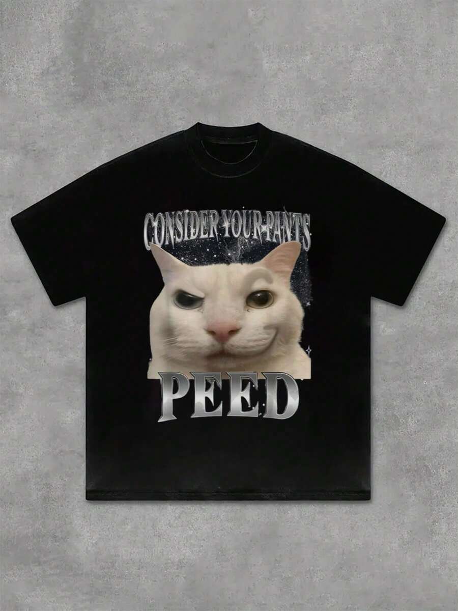 Кошка Рассмотрите Свои Штаны Повседневные Унисекс Футболки S