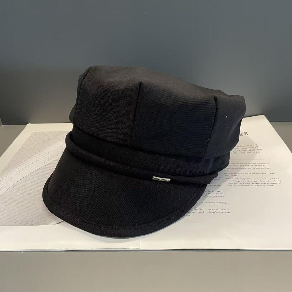Xiaoxiang Style Patterned Equestrian Hat for Women Warm for Autumn and Winter  Simple Solid Color Octagonal Hat  Fashionable Newsboy Hat Trend