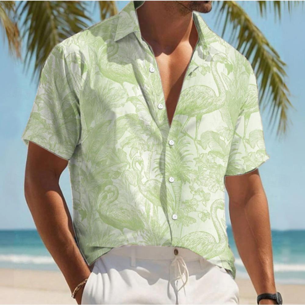 Men's Hawaiian Floral 3D Print Shirt Button Up Shirt Casual Shirt Summer Shirt Short Sleeve Daily Vacation Clothing