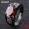 New Arrival 925 Sterling Silver Red Purple Crystal Ring for Men Women Jewelry Party Gift