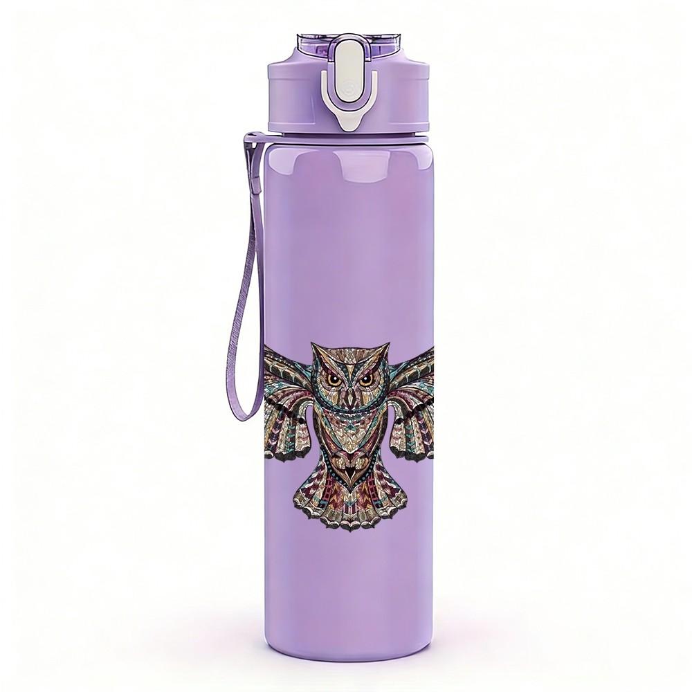 1PC Black Flying Eagle Bird 750ml Sports Water Bottle Leakproof Straw Lid Outdoor Office Home