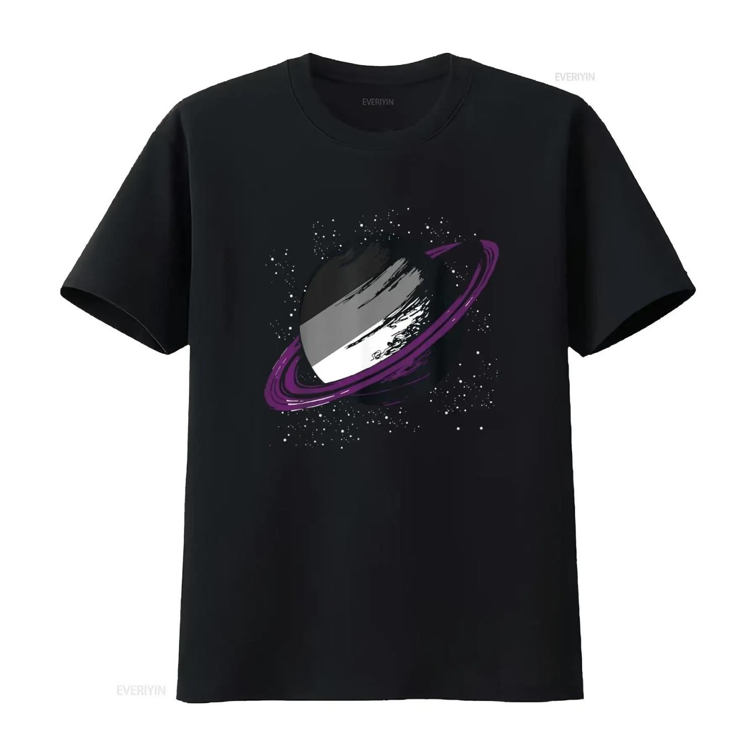 Asexual Ace Pride Month Saturn Queer LGBTQ T Shirt vintage Washed Soft fashion Breathable designer clothes Comfortable XXXXXL разноцветный