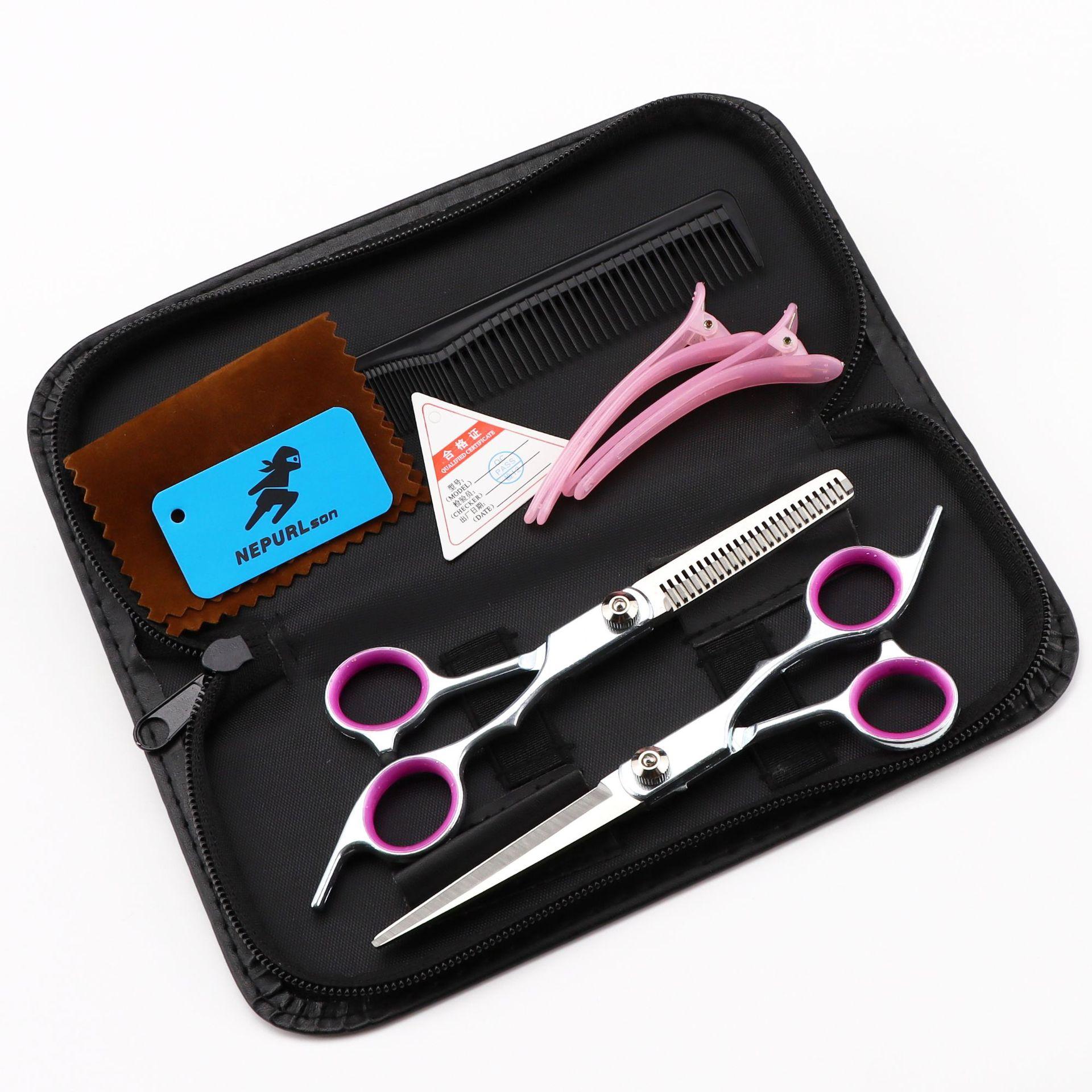 

Ножницы для волос 6 дюймов, нержавеющая сталь, парикмахерские ножницы для стрижки волос, филировочные ножницы, набор для стрижки, дропшиппинг