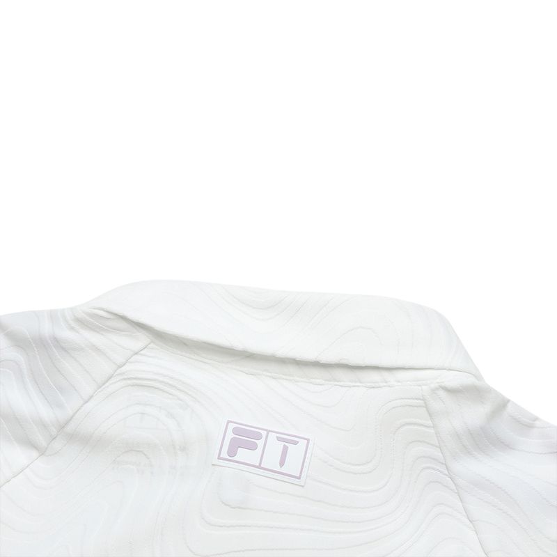 FILA Fitted Versatile Short Sleeve Polo Shirt Women tops Jade-White A11W525124F-WT