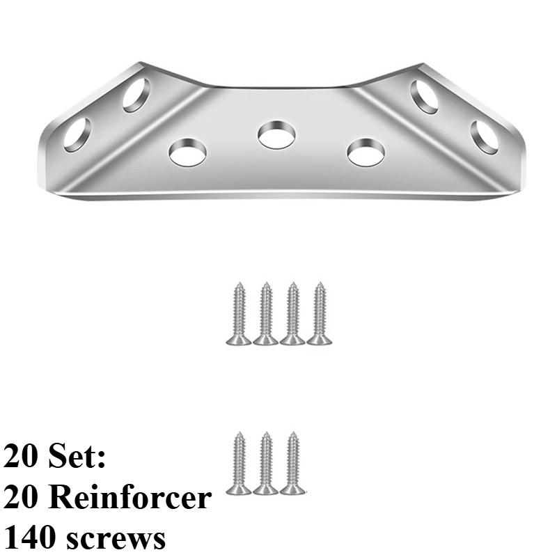 10/20/40/50pcs Thickened Stainless Steel Angle Code 90 Degrees Right Angle Fixed Bracket Furniture Connectors