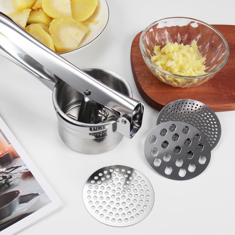 1pcs Stainless Steel Potato Ricer With Silicone Handle And Replaceable Chassis Potato Mashers Presses Mashing Mashed Potatoes