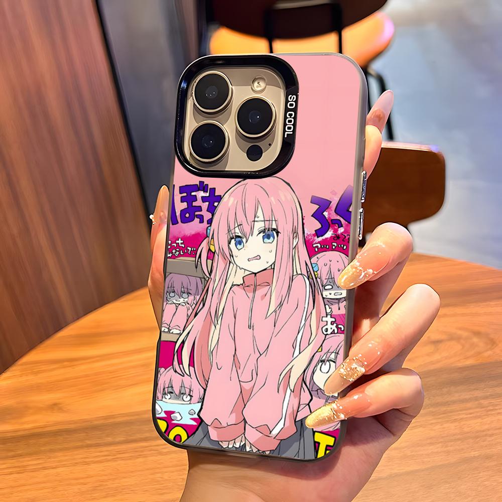 Anime Bocchi The Rock Phone Case For IPhone17 Air 16 15 14 Plus 13 12 11 Pro 7 8 XS Max XR Silver Black Bumper Case