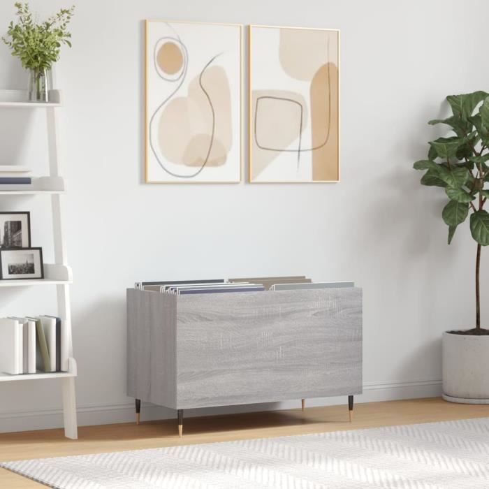 VidaXL Armoire à disques sonoma gris 74,5x38x48 cm bois d'ingénierie 831722