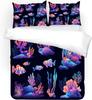 Clownfish Duvet Cover Sets For Kids Queen Size Lightweight Down Quilt Covers Bedroom Decor 2 Pillowcases 1 Duvet Cover No Quilt