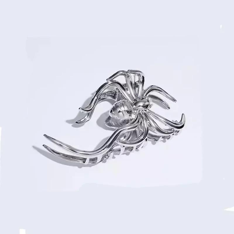 

Серебристый Модный Металлический Зажим-Паук Большой Захват для Женщин Трендовый Крутой Личность Зажим-Акула Задняя Ложка Сковорода Зажим для Волос Захват для Волос A