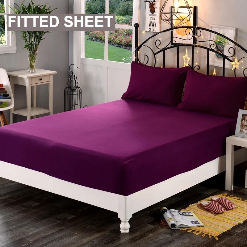 1pc Waterproof High-grade Reactive Dyed Thick Fabric Fitted Sheet Elastic Available in A Variety of Sizes,Soft Bed Sheet,Write,grey,black,120/140/160