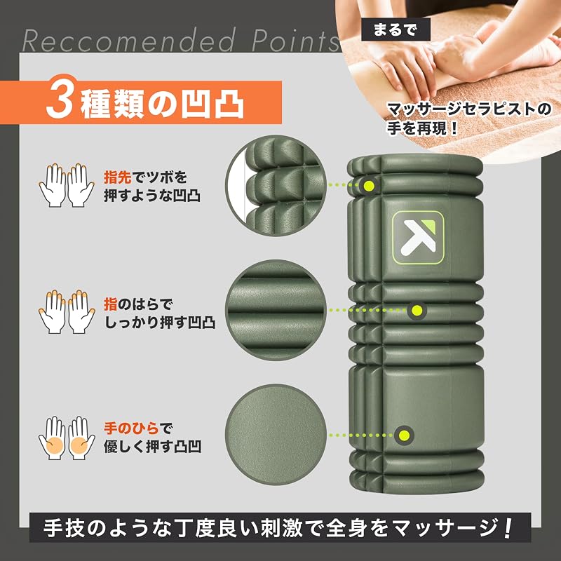 [Brand Favored by Chihiro Kondo] TRIGGERPOINT GRID Foam Roller, Myofascial Roller, Myofascial Release Roller, Stretch Roller, Massage Roller,
