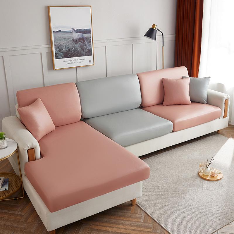 Pu Waterproof Sofa Cushion Cover Elastic Home Decoration Solid Color Protector Sofa Cover Personality Couch Cover Slipcover