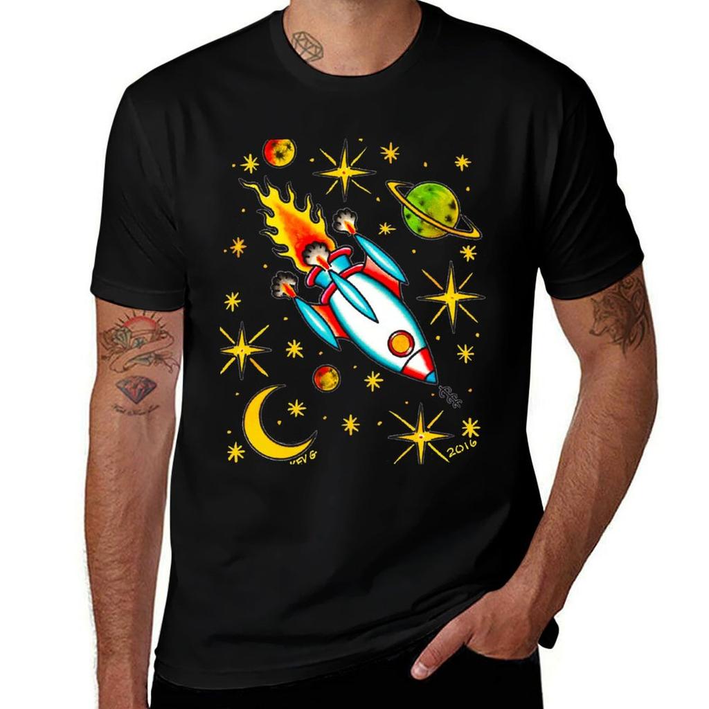 ROCKET SHIP Art By Kev G TShirt Holiday Simple Tee Shirt