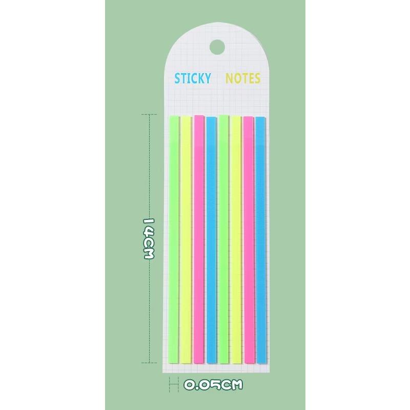 160Pcs Transparent Highlighter Tape Removable Sticky Tabs Morandi Neon Clear Sticky Notes Aesthetic Office School Supplies