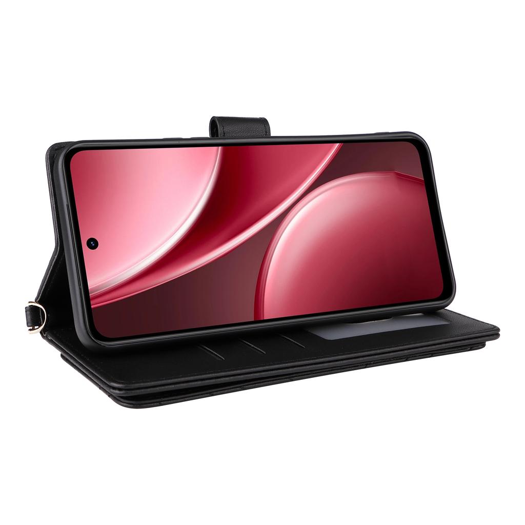 For Vivo Y31 5G/Y21d Leather Case Stand Wallet Phone Cover with Shoulder/Wrist Strap