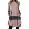 Women's Casual Fashion Spring And  Long Sleeve Round Neck Printed Dress