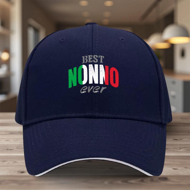 1pc BEST NONNO EVER Adjustable Sandwich Baseball Cap Lightweight Printed Craft Womens Hat for Grandpa Mens Sun Hat