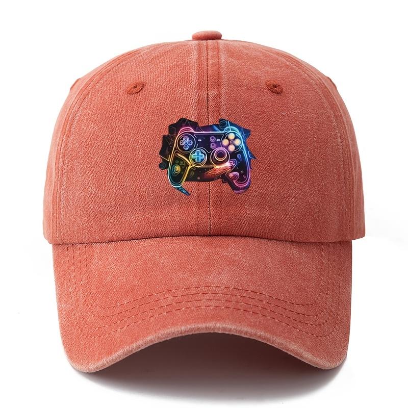 Game console patterned baseball cap, unisex curved brimmed cap, fashionable and versatile daily wear duckbill cap, holiday gift