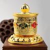 1pc Metal Home Buddhist Hall Decoration Carved Manual Rotating Bucket Car Ornaments Feng Shui Accessories Metal Handicrafts