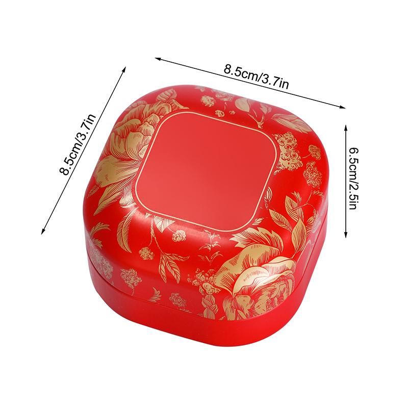1Pieces Tea Sealed Box Kitchen Storage Container Jar Tin Square Can Candy Canister Vintage Flower Tea Box Outdoor Tableware