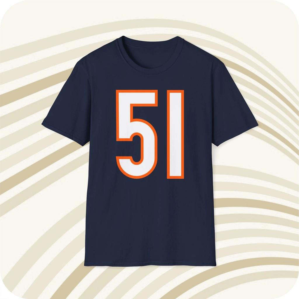 Dick Butkus #51 Chicago Bears Jersey T Shirt - Front & Back Print