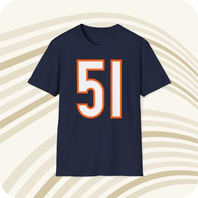 Dick Butkus #51 Chicago Bears Jersey T Shirt - Front & Back Print