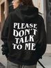 Plus Size, Alphabet High Street Trendy Fashion Versatile Pattern Print, Autumn/Winter Casual Women's Hoodie