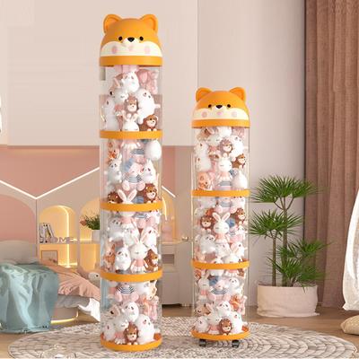 Doll Storage Box Toys Organization Plush Toy Storage Tube Transparent Storage Barrel Large Capacity Children's Toy Organizer