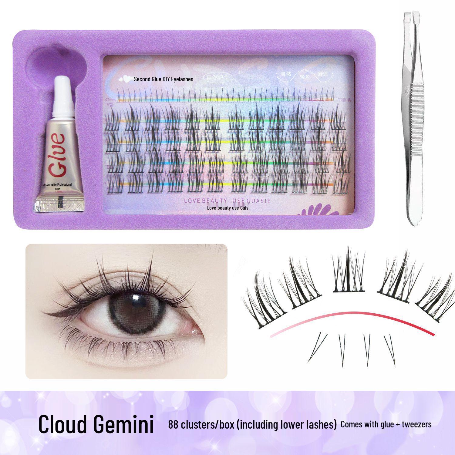 

Накладные ресницы-пучки «Лисий глаз» натурального вида большой емкости для женщин