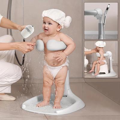 Baby-Dusche-Ständer - ABS- und TPE-Materialien, faltbarer 5-teiliger Baby-Dusche-Ständer, geeignet für Babys im Alter von 6 Monaten bis 3 Jahren