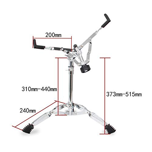 Kmise 12-inch Drum Practice Pad with Stand and Sticks, Black Rubber, Quiet and High-Rebound