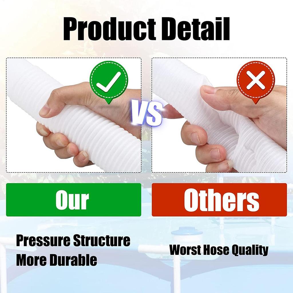 1.5Inch Swimming Pool Hose Pool Pump Hose Pool Replacement Part, Pool Filter Pump Hose Flexible Spa Accessories