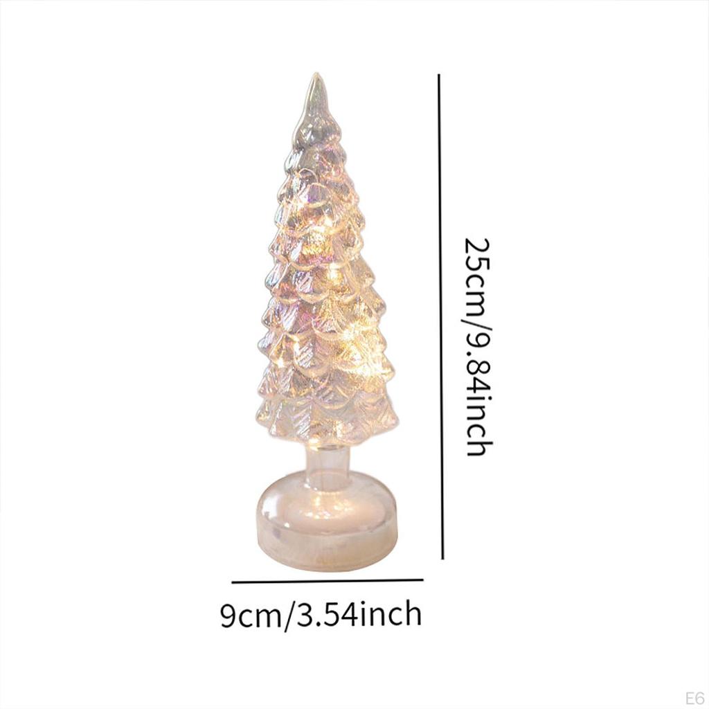 Lighted Tabletop Artificial Christmas Tree Decor Art Crafts Desktop Xmas Night Lamp