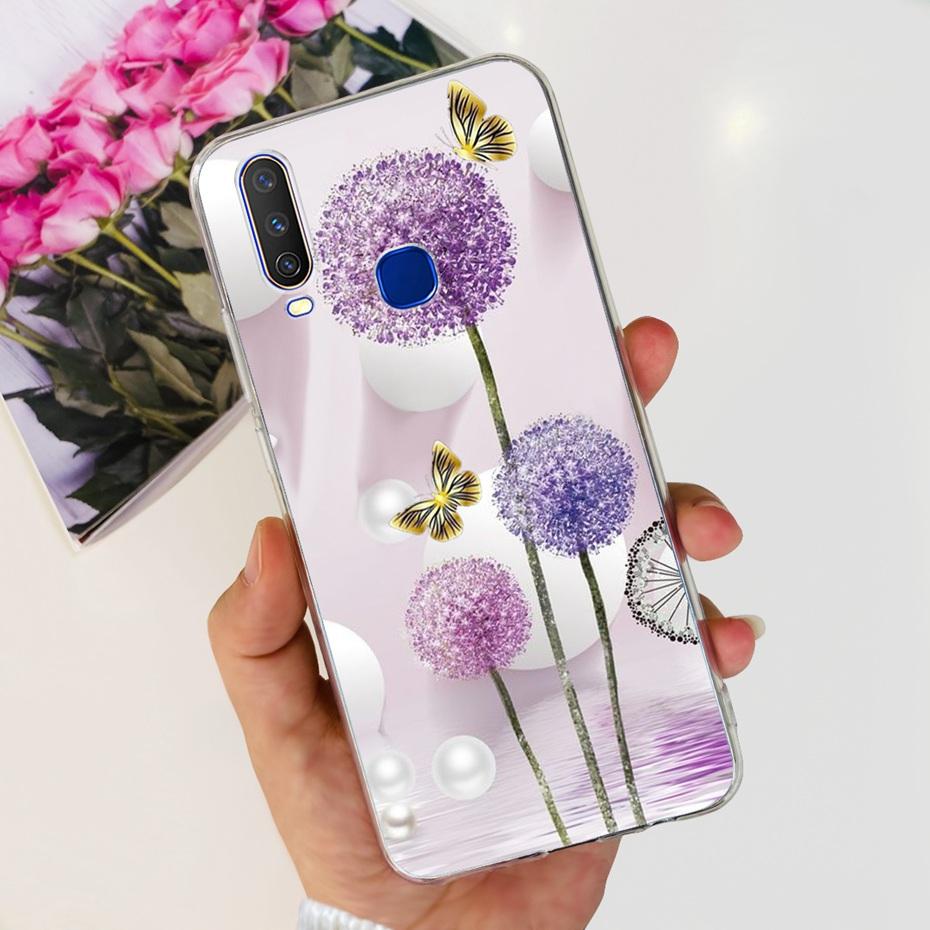 For Vivo Y12 1904 1940 Phone Case Fashion Butterfly Painted Soft Silicone TPU Cover For Vivo Y17 Y15 Y12 1902 1901 Bumper