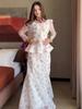 European and American 2025 Retro Long Sleeve Dress - Elegant Spring Court Style
