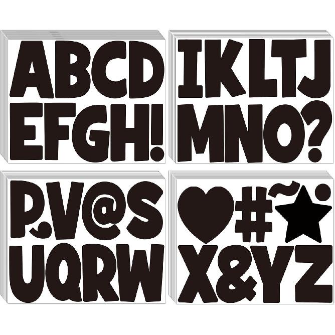 40 Sheets Large Letter Stickers 360 Pcs Bulletin Board Letters 4 Inch Alphabet Stickers Self Adhesive Vinyl Waterproof Sticker Letter for Poster