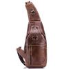 Retro Men's Genuine Leather Shoulder Crossbody Bag with A Layered Cowhide Front Cover