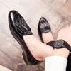 Fashion New British Men's Charm Bowite Dress Oxford Shoes Luxury Male Black Moccasins Wedding Prom Sapato Social Masculino