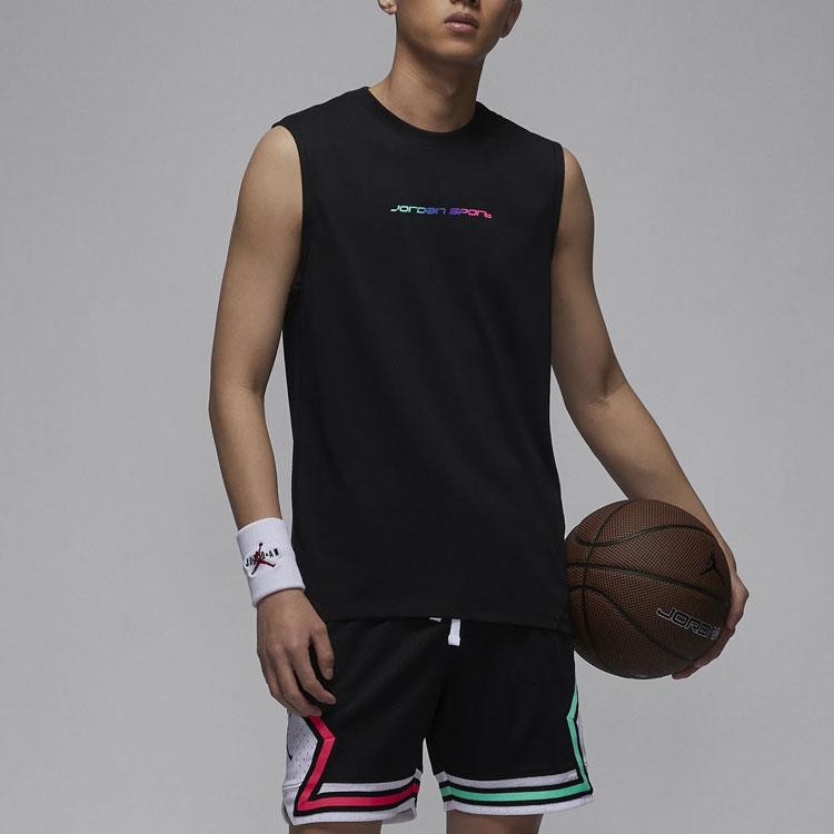 Jordan Logo Print Round Neck Soft Comfortable Casual Sports Quick Dry Sleeveless Vest Men Vests Black HF6590010