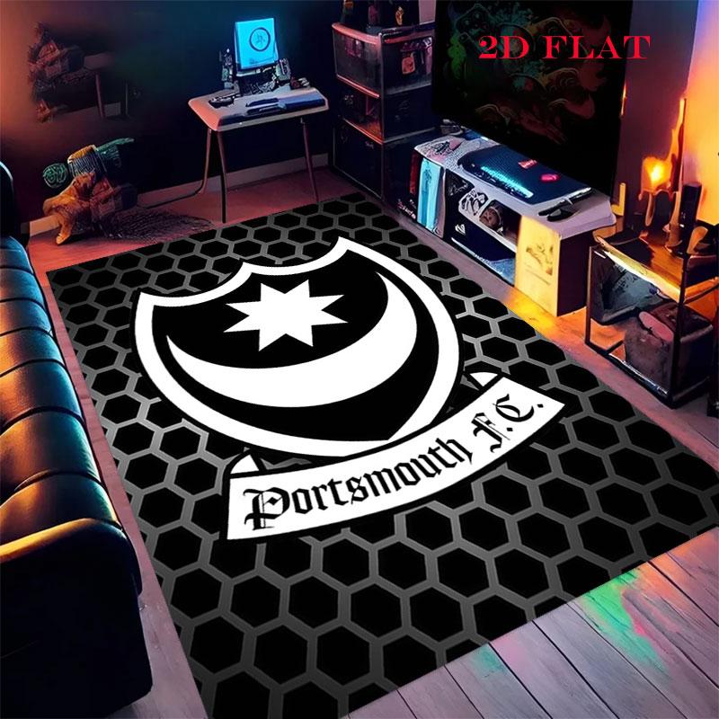 Portsmouth Logo Poster Carpet Rug for Living Room Bedroom Home Sofa Decoration,Kids Play Nonslip Floor Mat