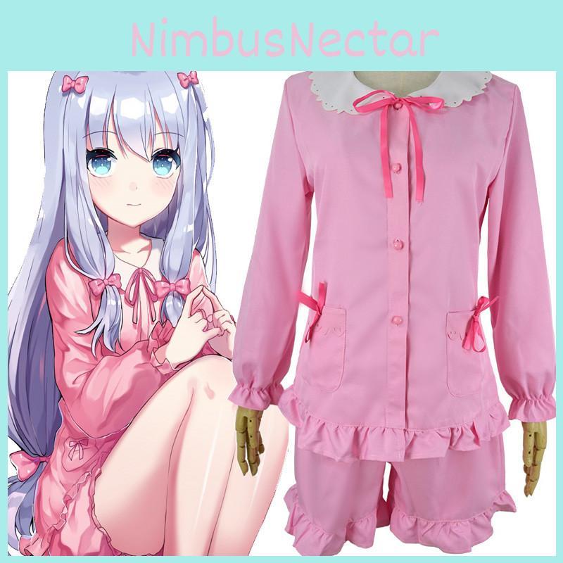 Eromanga Sensei Izumi Sagiri Pink Pajamas Costume Set With Stylish Hairpins Included