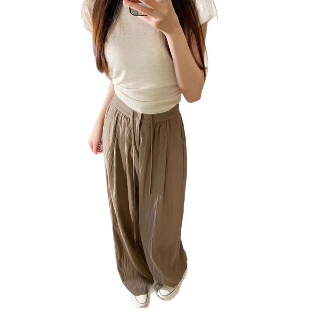 Air Yamamoto Women's High-Waisted Wide-Leg Pants: Stylish, Lightweight, Slimming, Casual Summer Wear 2025
