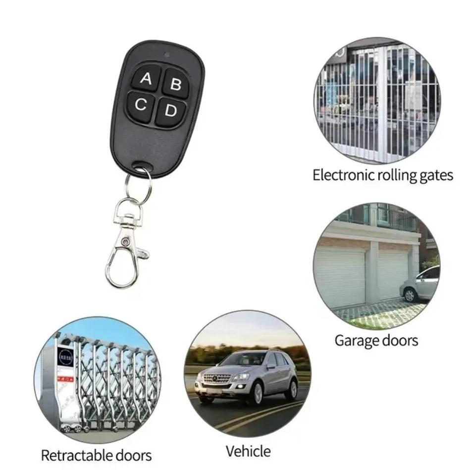 Garage Door Remote Control 433MHz 4 Keys Copy Universal Remote Control Cloning Electric Gate Remote Controller Duplicator Key