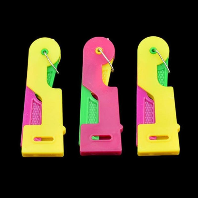 Multifunctional Needle Threader Assorted Random Color Ideal for Effortlessly Sewing Crafting and Projects