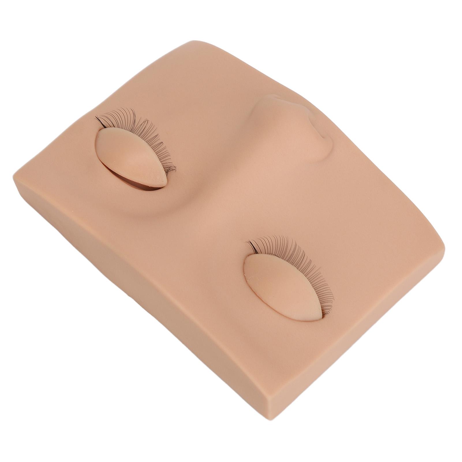 Eyelash Practice Mannequin Face Silicone Lash Mannequin Head with Double Layers Replaced Eyelids