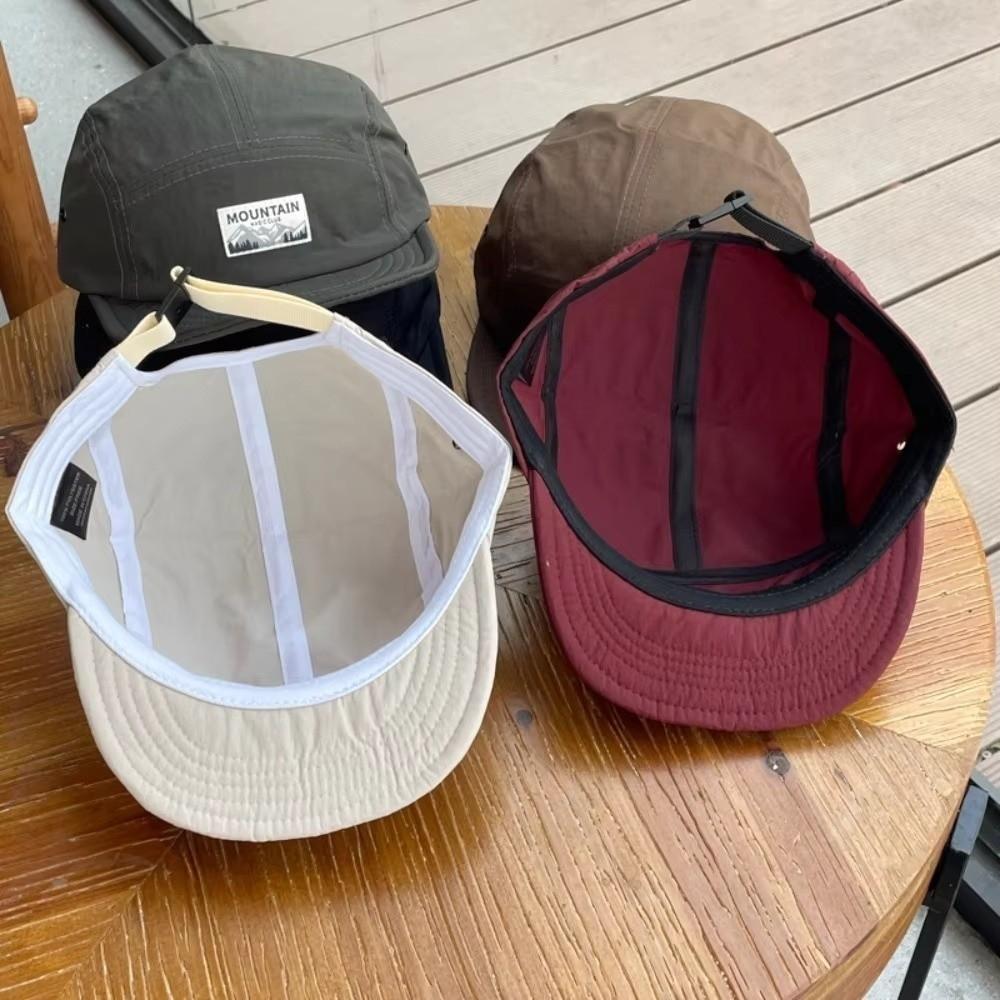Vintage Short Brim 5 Panel Cap Quick Dry Embroidered Baseball Cap Sun Protection Adjustable Sports Running Cap Women Men