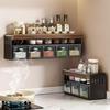 Vintage-Style Walnut Wall-Mounted Spice Rack